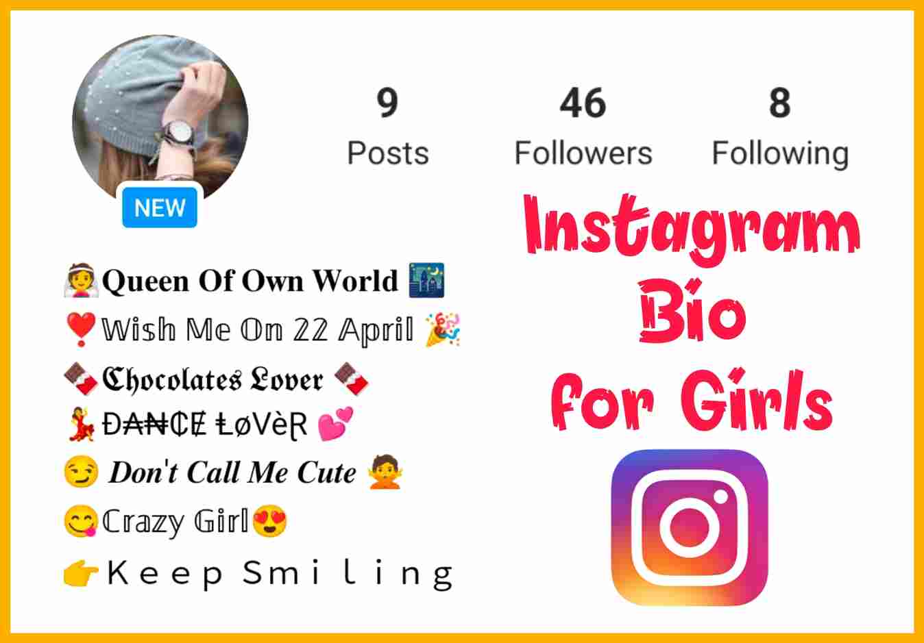 biography for girl on instagram
